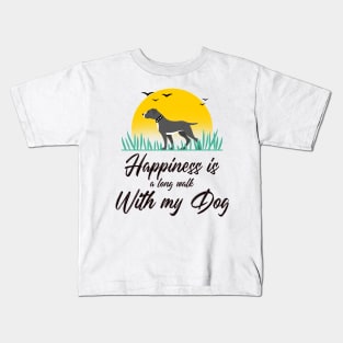 Happiness is a long walk with my Dog Kids T-Shirt